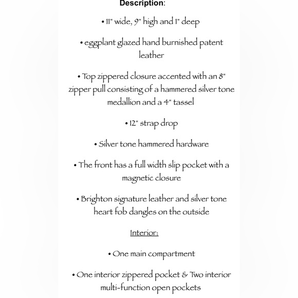 BRIGHTON RAE BURGUNDY PATENT LEATHER SHOULDER BAG - Picture 11 of 11